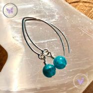 Apatite Angled Silver Earrings